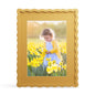 4x6 Picture Frame with Mat for 3.5x5, Wavy Edge Wooden Real Glass Photo Frame for Tabletop and Wall Hanging, Green, 1 Pack