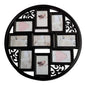 MKUN 4x6 Wall Collage Picture Frames - Round Circular Wall hanging Picture Photo Collage Frame with leaf decoration, 9- Opening (White)