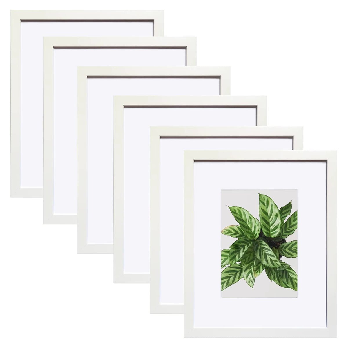 SESEAT 8x10 Picture Frame Brown Set of 6, Display Pictures 5x7 With mat or 8x10 Without Mat