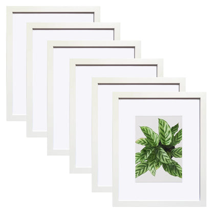 SESEAT 8x10 Picture Frame Brown Set of 6, Display Pictures 5x7 With mat or 8x10 Without Mat
