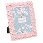 Laura Ashley 4x6 Pink Flower Textured Hand-Crafted Picture Frame w/Easel