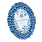 Laura Ashley 4x6 Blue Hydrangea Flower Oval Picture Frame with Easel & Hook