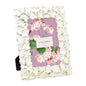 Laura Ashley 4x6 Pink Flower Textured Hand-Crafted Picture Frame w/Easel