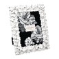 Laura Ashley 4x6 Pink Flower Textured Hand-Crafted Picture Frame w/Easel