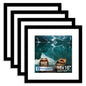 Hongkee 8x10 Picture Frame Set of 4, Real Glass and Wood Frame, 5x7 Mat