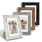 Hongkee 8x10 Picture Frame Set of 4, Real Glass and Wood Frame, 5x7 Mat