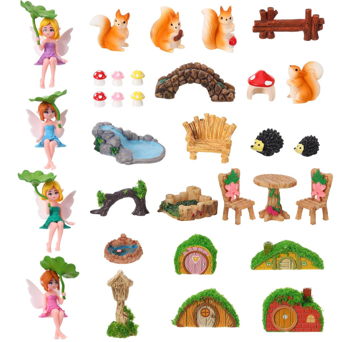 Fairy Garden Accessories 30Pcs Mini Fall Resin Figurines