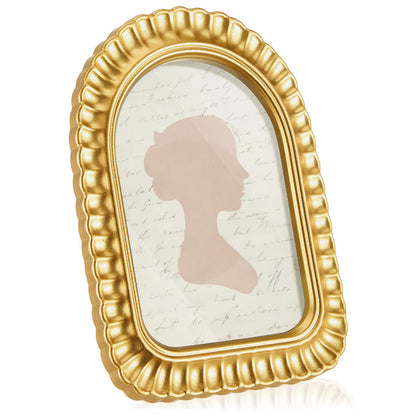 AceOrbit 4x6 Inch Light Blue Petal Arched Picture Frame Cute Scalloped