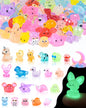FIVEIZERO 100PCS Luminous Mini Resin Animals, 20 Styles Mini Resin Figures