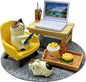 11-Piece Cats Figurines Playing Phone Cat Office Decor