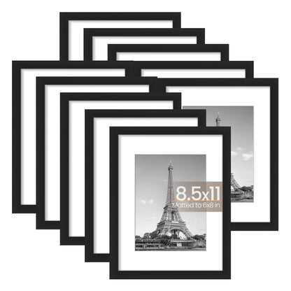 upsimples 4x6 Picture Frame, Photo Collage Wall Decor Set of 10, Black