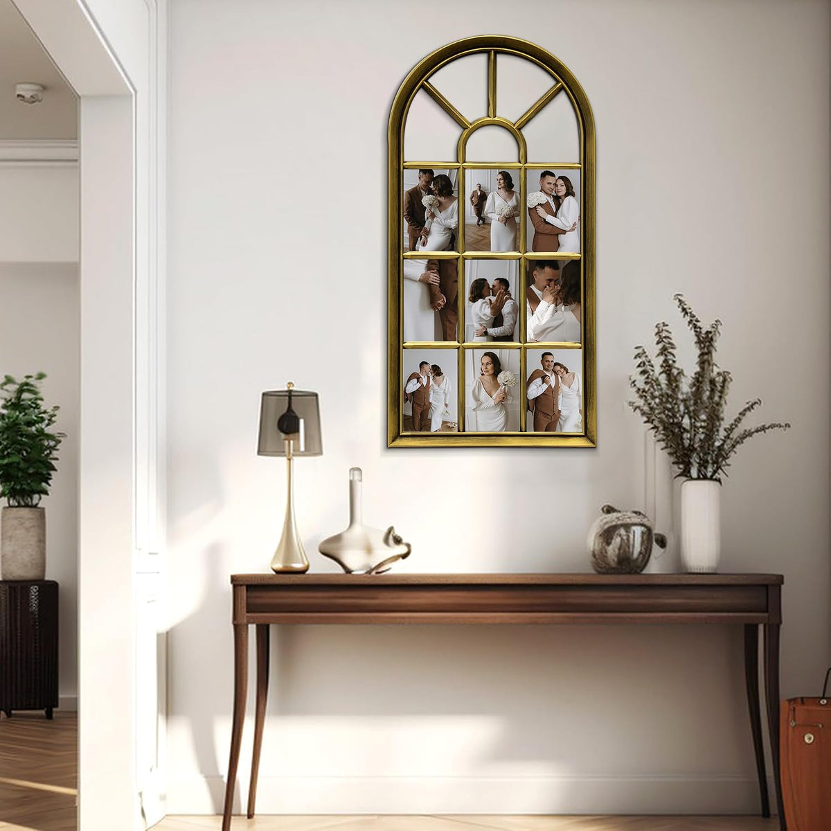 J.M.Deco Arched Collage Picture Frames Wall for Decor 9 Pieces 4 x 6 Photos