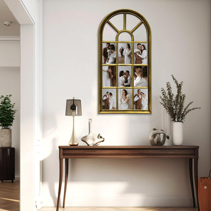 J.M.Deco Arched Collage Picture Frames Wall for Decor 9 Pieces 4 x 6 Photos