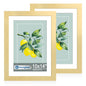Hongkee 5x7 Picture Frame Set of 2, Real Glass and Wood Frame for Mat 4x6