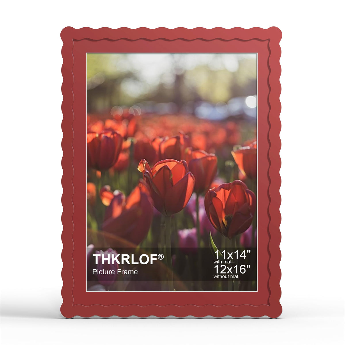 4x6 Picture Frame with Mat for 3.5x5, Wavy Edge Wooden Real Glass Photo Frame for Tabletop and Wall Hanging, Green, 1 Pack