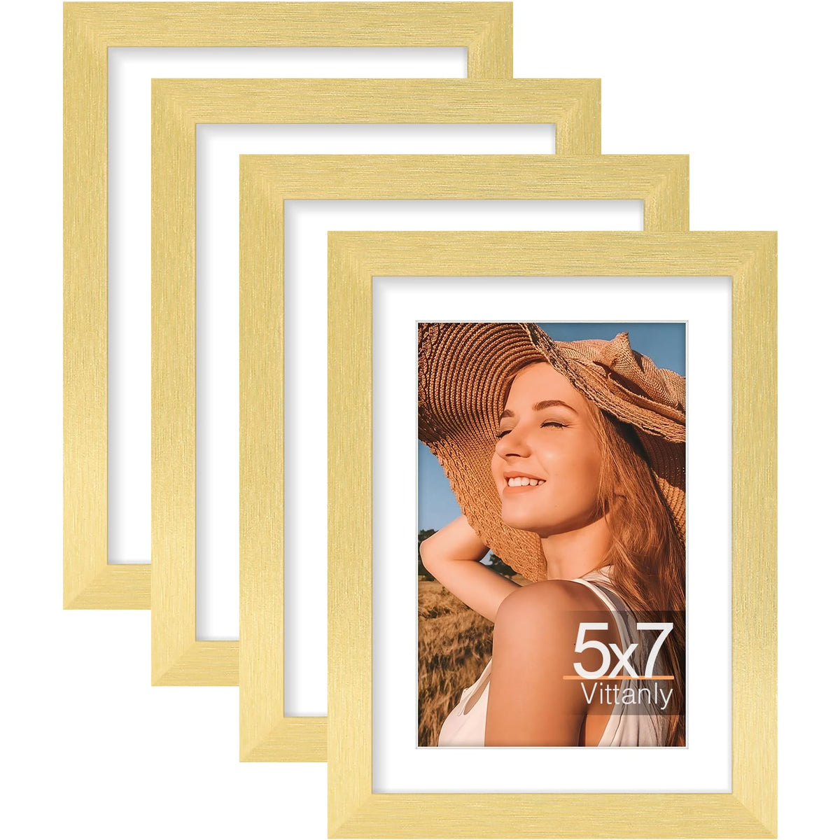 Vittanly 8x10 Picture Frames Set of 4, for Wall or Tabletop, Pale Pink