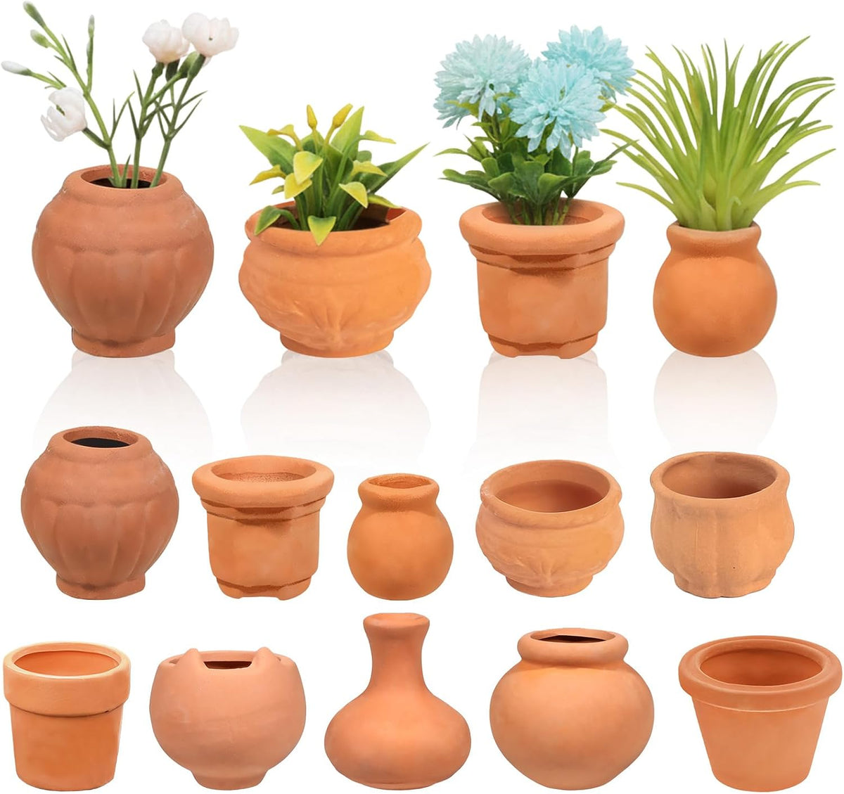 10 Pieces Mini Clay Pots Miniature Clay Pots Mini Flower Pots for Crafts