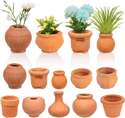 10 Pieces Mini Clay Pots Miniature Clay Pots Mini Flower Pots for Crafts
