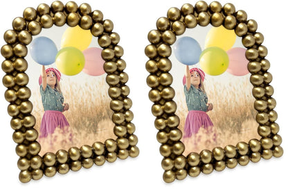Isaac Jacobs 4x6 Glossy Rosemary Double Bauble Arch Photo Frame w/Easel