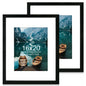 Hongkee 5x7 Picture Frame Set of 2, Real Glass and Wood Frame for Mat 4x6