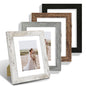 Hongkee 8x10 Picture Frame Set of 4, Real Glass and Wood Frame, 5x7 Mat