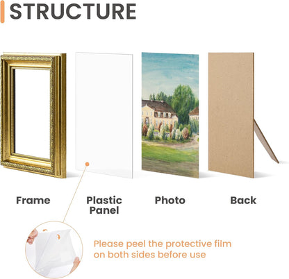 upsimples Vintage 5x7 Picture Frame, Antique Gold Frames, 2 Pack