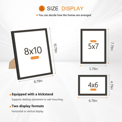 DUENPY 12 Pack Gallery Collage Frame Mixed Sizes Black