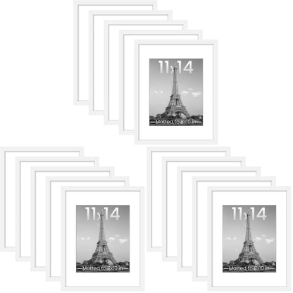 upsimples 11x14 Picture Frame, Gallery Wall Frames Set of 5, Gold