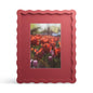 4x6 Picture Frame with Mat for 3.5x5, Wavy Edge Wooden Real Glass Photo Frame for Tabletop and Wall Hanging, Green, 1 Pack