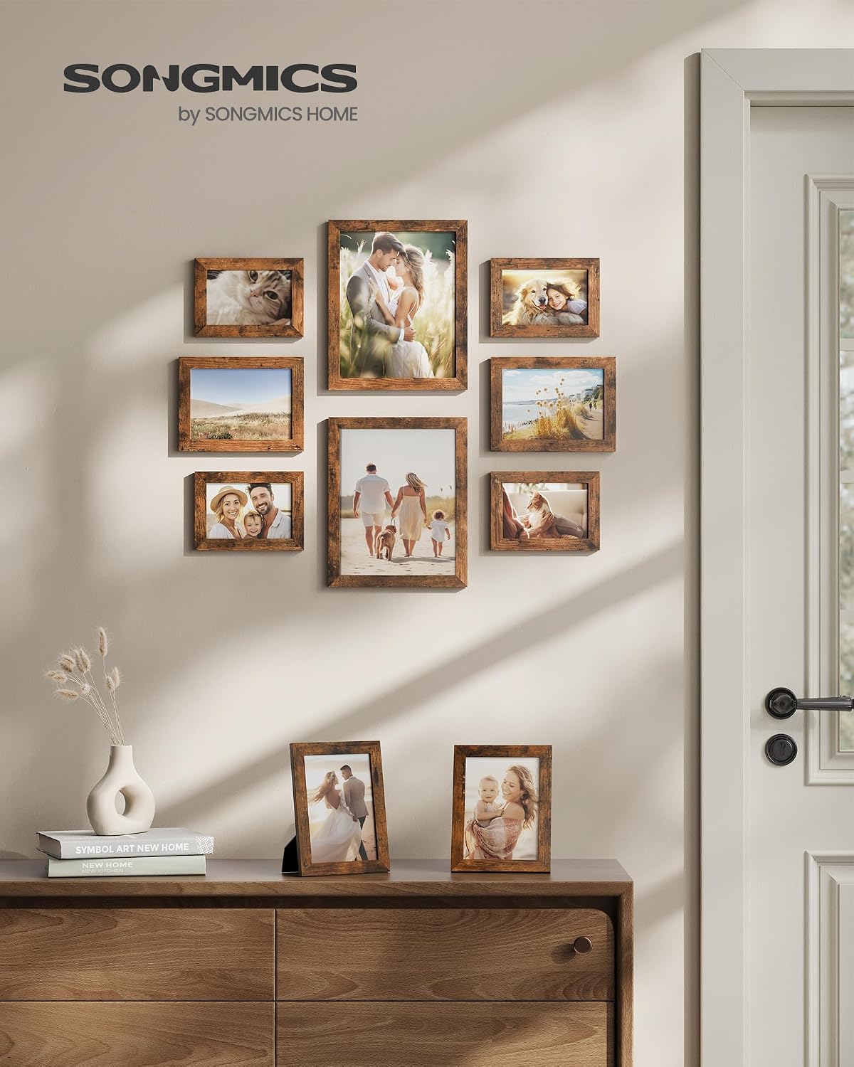 SONGMICS Collage Picture Frames, Set of 10, Glass