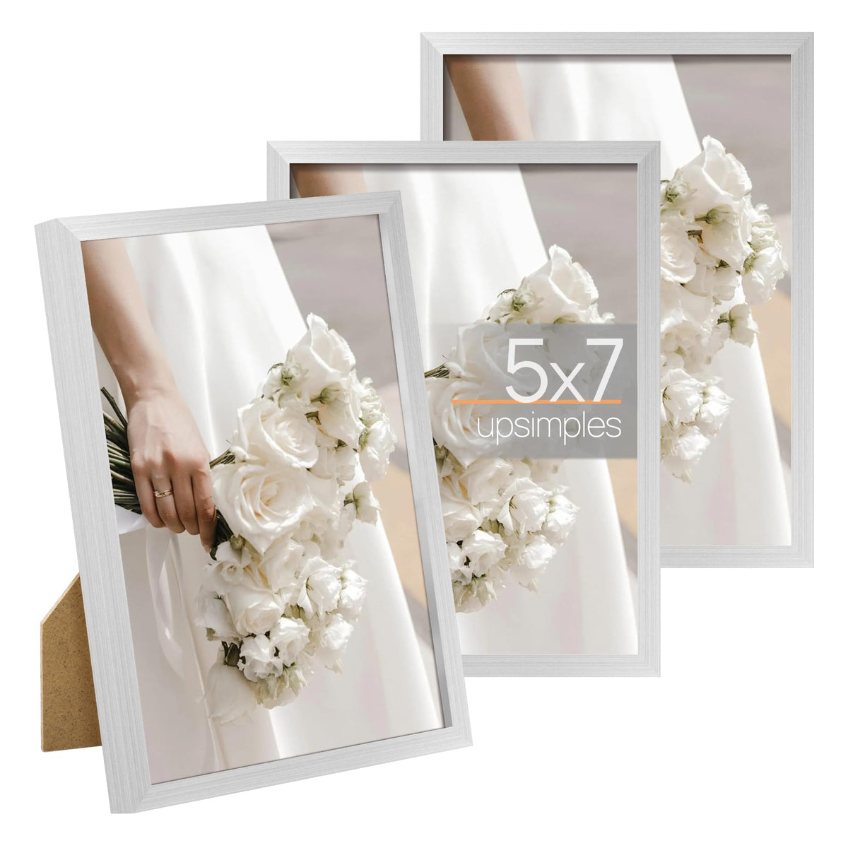 upsimples 4x6 Picture Frame Glass, Thin Border, Gold Photo Frames, 3 Pack
