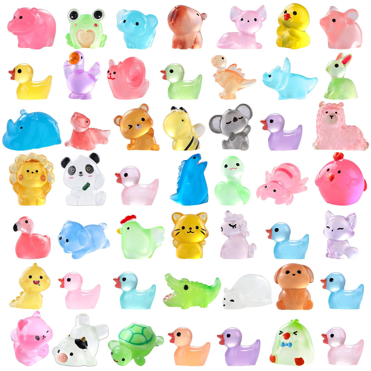 DIYDEC 40pcs Mini Resin Animal 40 Styles Tiny Resin Animals Miniature Little Small Animal Figures Bulk for Micro Fairy Garden Landscape Accessories Dollhouse Hide Crafts Decor Aquarium Toys