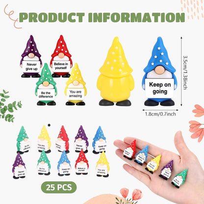 Vicenpal 25 Pcs Mini Gnome Figurines, Resin Gnomes for Garden Home Decor