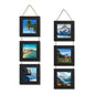 4x6 Collage Picture Frames Set of 2, Rustic Wooden Real Glass Vertical Hanging 3 Opening 4 by 6 Photo Frame, Rustic Brown