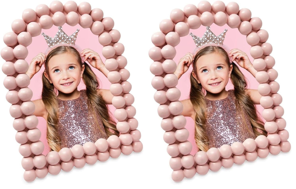 Isaac Jacobs 4x6 Glossy Rosemary Double Bauble Arch Photo Frame w/Easel