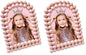 Isaac Jacobs 4x6 Glossy Rosemary Double Bauble Arch Photo Frame w/Easel