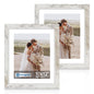 Hongkee 5x7 Picture Frame Set of 2, Real Glass and Wood Frame for Mat 4x6