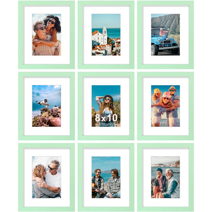 Vittanly 8x10 Picture Frames Set of 9 for Wall or Tabletop Display, Gold