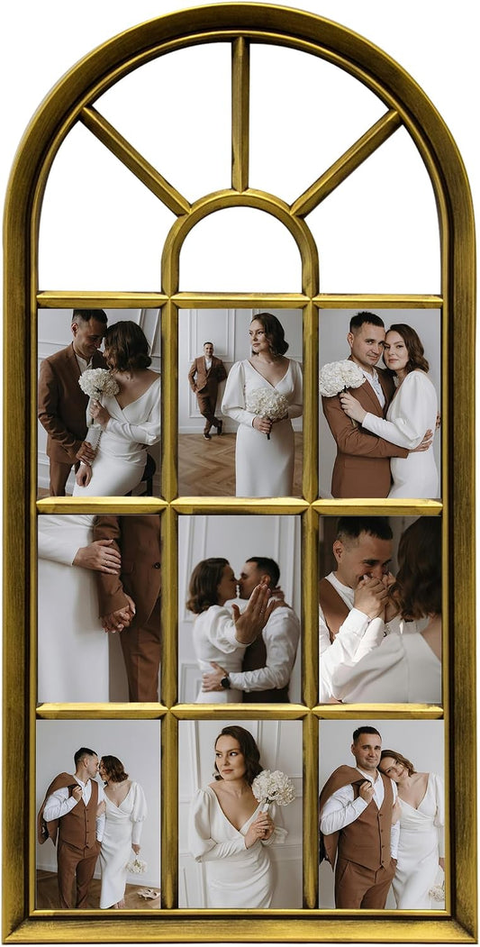J.M.Deco Arched Collage Picture Frames Wall for Decor 9 Pieces 4 x 6 Photos