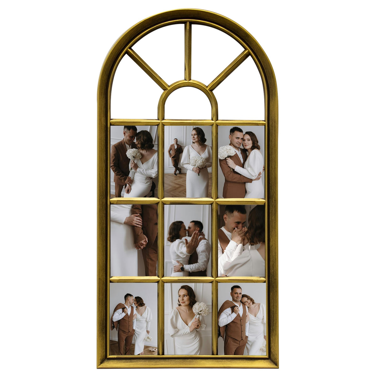 J.M.Deco Arched Collage Picture Frames Wall for Decor 9 Pieces 4 x 6 Photos