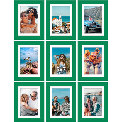 Vittanly 8x10 Picture Frames Set of 9 for Wall or Tabletop Display, Gold