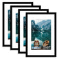 Hongkee 8x10 Picture Frame Set of 4, Real Glass and Wood Frame, 5x7 Mat