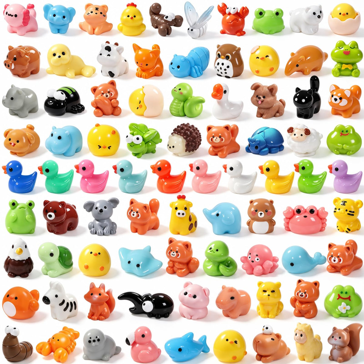 DIYDEC 40pcs Mini Resin Animal 40 Styles Tiny Resin Animals Miniature Little Small Animal Figures Bulk for Micro Fairy Garden Landscape Accessories Dollhouse Hide Crafts Decor Aquarium Toys