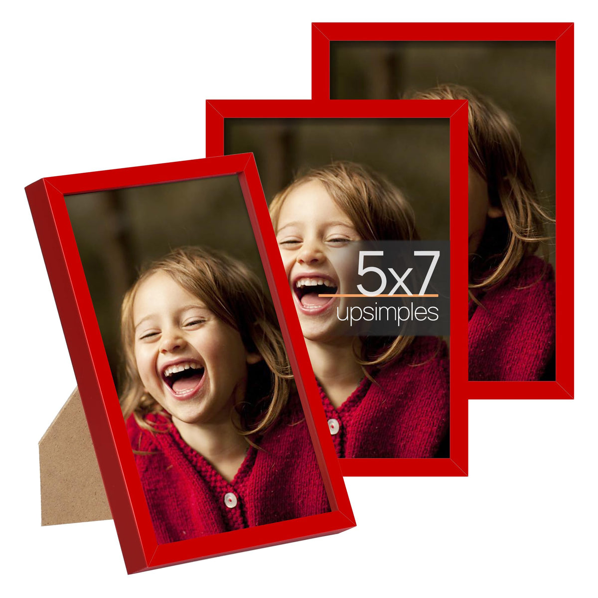upsimples 4x6 Picture Frame Glass, Thin Border, Gold Photo Frames, 3 Pack