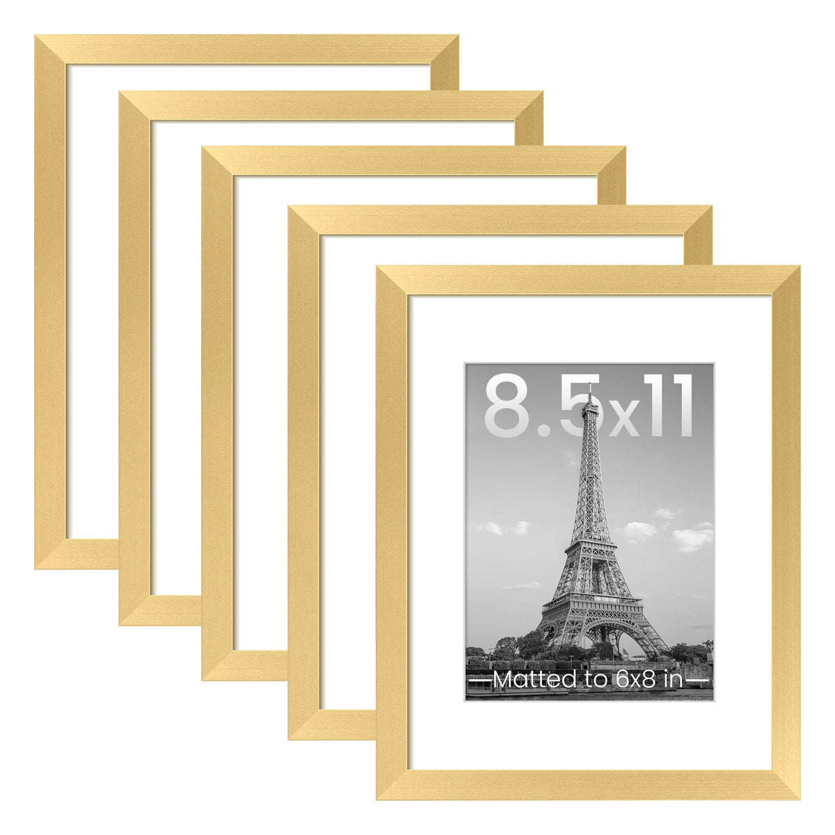 upsimples 11x14 Picture Frame, Gallery Wall Frames Set of 5, Gold