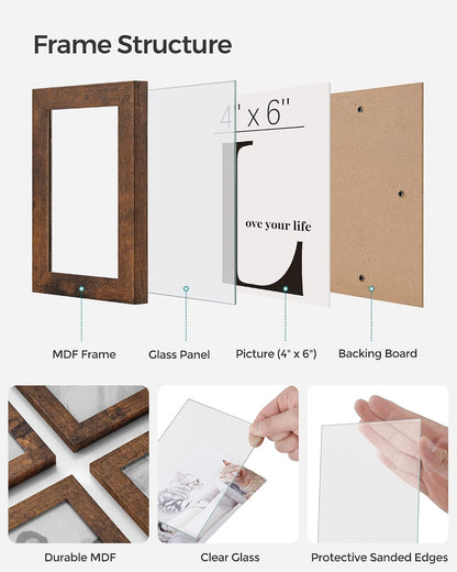 SONGMICS 12-Pack 4 x 6 Collage Picture Frames with Glass Front