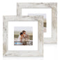 Hongkee 5x7 Picture Frame Set of 2, Real Glass and Wood Frame for Mat 4x6