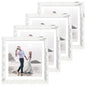 iRahmen 8x10 Picture Frame Set of 4, High Definition Real Glass Rustic Brown Frame, 8 x 10 Wood Photo Frames for Desktop Display and Wall Mounting