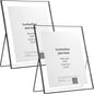 Gold 8x10'' Floating Frame Set of 2,For Photo Sizes( 5x7'',6x8'',7x9''),Beautiful Metal Beaded Edge Frames Adjustable Tabletop/Shelf Photo Frame,Classy Gift Choice for Wedding