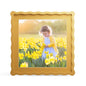 4x6 Picture Frame with Mat for 3.5x5, Wavy Edge Wooden Real Glass Photo Frame for Tabletop and Wall Hanging, Green, 1 Pack